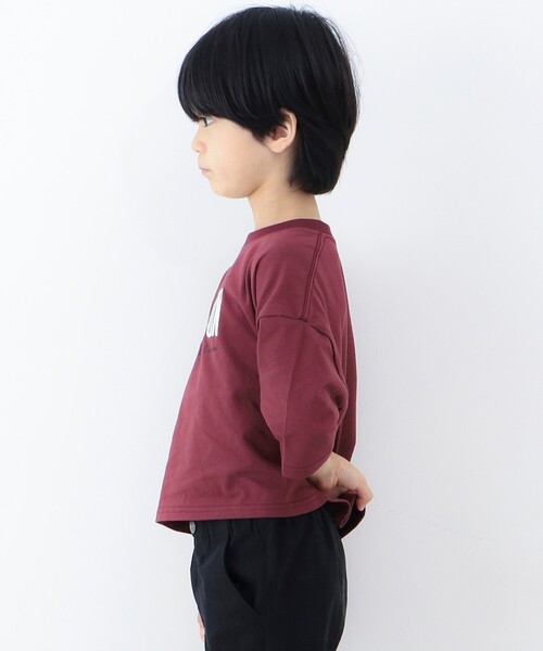 THE SHOP TK （ザ ショップ ティーケー ）の「◆【100-140】刺繍ロゴ七分Tシャツ（Tシャツ/カットソー・キッズ・ボルドー/チャコールグレー/オフホワイト/ベージュ・11/13/14/10/12）」の18枚目の写真