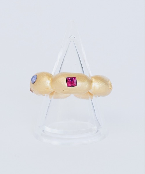 whim（ウィム）の「Flower base Stone embed ring（リング・レディース・シルバー/ゴールド・9/13）」の2枚目の写真