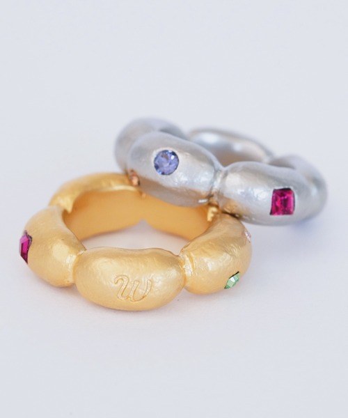 whim（ウィム）の「Flower base Stone embed ring（リング・レディース・シルバー/ゴールド・9/13）」の3枚目の写真