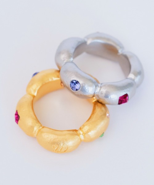 whim（ウィム）の「Flower base Stone embed ring（リング・レディース・シルバー/ゴールド・9/13）」の4枚目の写真