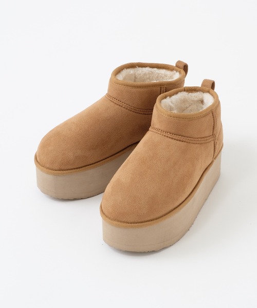 one after another NICE CLAUP(ワンアフターアナザーナイスクラップ)の「フェイクムートンブーツ(ブーツ・レディース・ブラック/ライトブラウン・SMALL/MEDIUM/LARGE)」の15枚目の写真