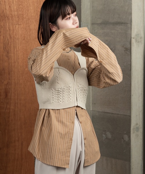 lawgy（ラウジー）の「front hook knit bustier / フロント