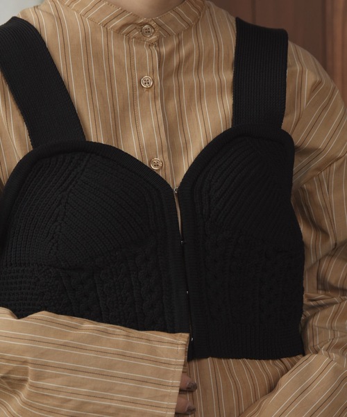 lawgy（ラウジー）の「front hook knit bustier / フロントホックニットビスチェ（その他トップス・レディース・ブラウン/アイボリー/ブラック・FREE）」の19枚目の写真