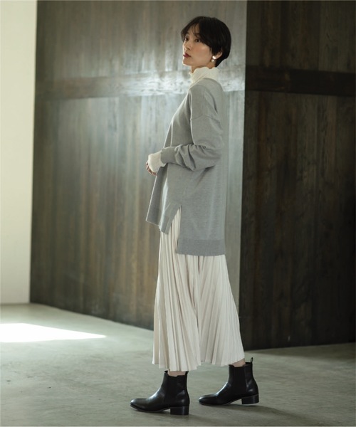 OPAQUE.CLIP（オペークドットクリップ）の「◆リラクシーVネックニット【洗濯機洗い可／UVケア】（ニット/セーター・レディース・ボルドー/ベージュ系その他2/グレー/ブラック・38/40/36/42）」の12枚目の写真