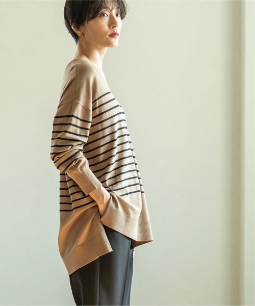 OPAQUE.CLIP（オペークドットクリップ）の「◆リラクシーVネックニット【洗濯機洗い可／UVケア】（ニット/セーター・レディース・ボルドー/ベージュ系その他2/グレー/ブラック・38/40/36/42）」の21枚目の写真