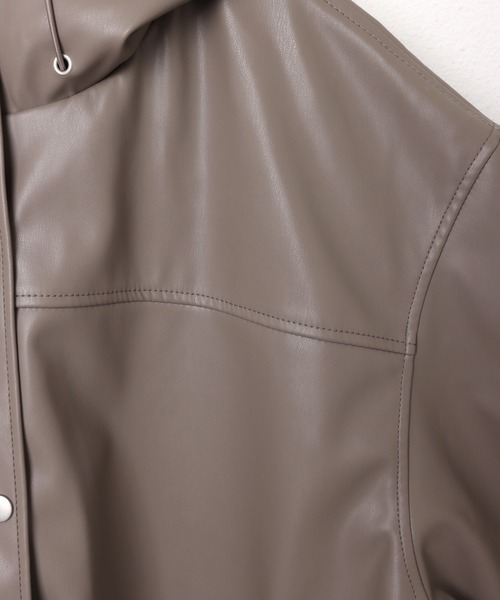 セール】フェイクレザーオーバージャケット（ブルゾン）｜andme