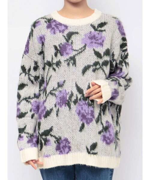 jouetie（ジュエティ）の「ジャカードパターンニット（ニット/セーター・レディース・アイボリー/ブルー/ピンク/ブラック・MEDIUM）」の22枚目の写真