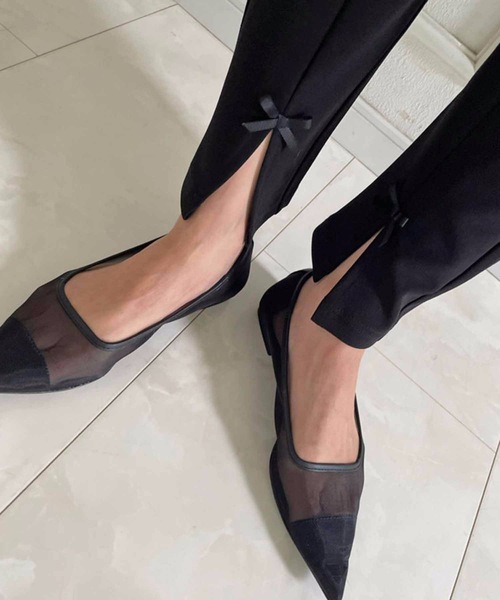 M y u（ミュー）の「美脚　リボンストレッチレギンスパンツ（その他パンツ・レディース・ブラック/ブラック系2・SMALL/ML/L/S）」の11枚目の写真