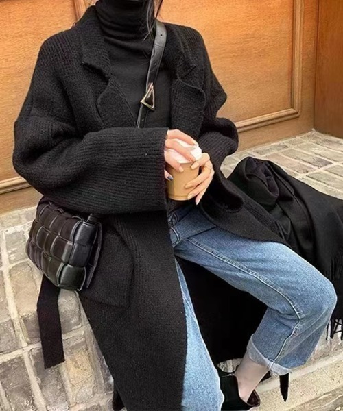 yuue' ( wear )（ユーイ）の「ドロップショルダー オーバーサイズコート（チェスターコート・レディース・キャメル/ブラック/ダークブラウン/ベージュ・FREE）」の5枚目の写真