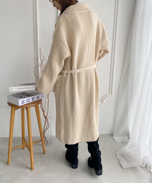 yuue' ( wear )（ユーイ）の「ドロップショルダー オーバーサイズコート（チェスターコート・レディース・キャメル/ブラック/ダークブラウン/ベージュ・FREE）」の6枚目の写真