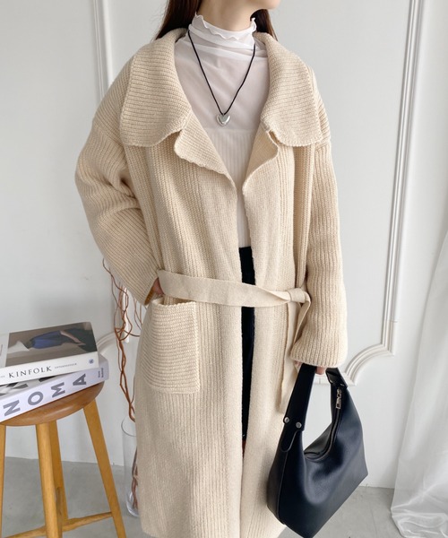 yuue' ( wear )（ユーイ）の「ドロップショルダー オーバーサイズコート（チェスターコート・レディース・キャメル/ブラック/ダークブラウン/ベージュ・FREE）」の7枚目の写真