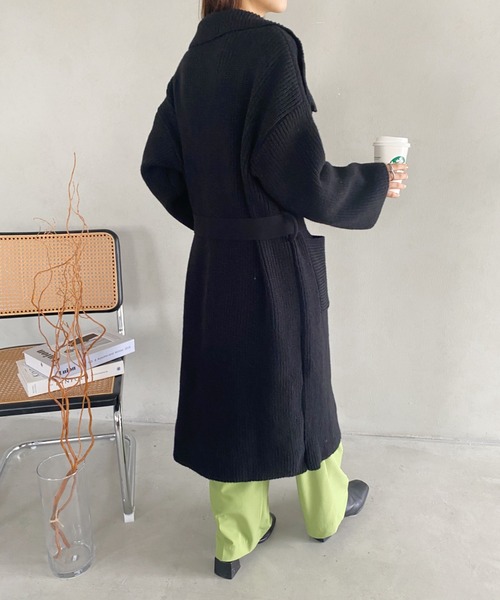 yuue' ( wear )（ユーイ）の「ドロップショルダー オーバーサイズコート（チェスターコート・レディース・キャメル/ブラック/ダークブラウン/ベージュ・FREE）」の11枚目の写真