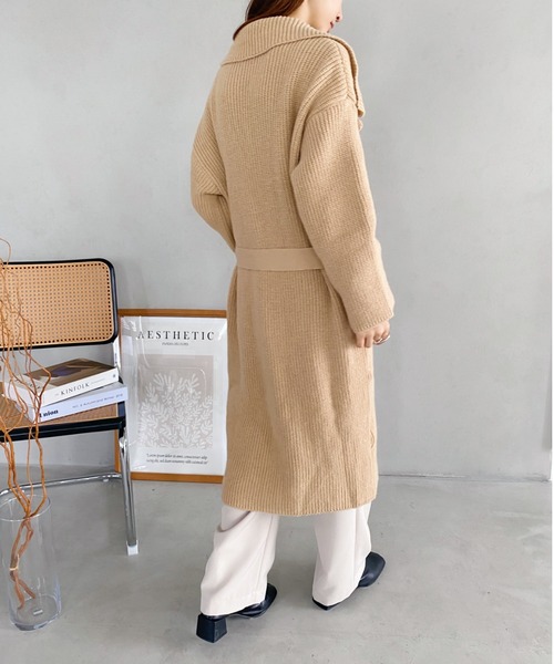 yuue' ( wear )（ユーイ）の「ドロップショルダー オーバーサイズコート（チェスターコート・レディース・キャメル/ブラック/ダークブラウン/ベージュ・FREE）」の17枚目の写真