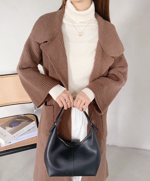 yuue' ( wear )（ユーイ）の「ドロップショルダー オーバーサイズコート（チェスターコート・レディース・キャメル/ブラック/ダークブラウン/ベージュ・FREE）」の21枚目の写真