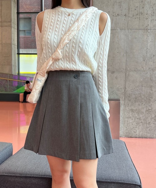 3.3 Field Trip (3.3フィールドトリップ)の「3.3 Field Trip/ボタンラップスカート 2978700(スカート・レディース・ブラック/チャコール/ブラウン系その他・FREE)」の17枚目の写真