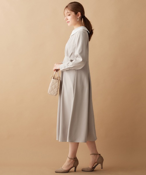 【セール】レース衿付フレアーワンピース（ワンピース）｜alotta（アロッタ）