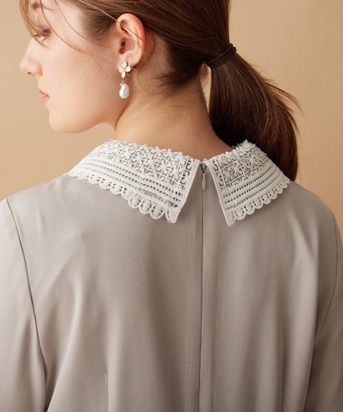 【セール】レース衿付フレアーワンピース（ワンピース）｜alotta（アロッタ）