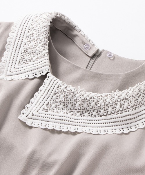 【セール】レース衿付フレアーワンピース（ワンピース）｜alotta（アロッタ）