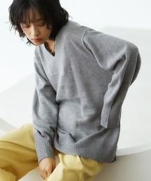 nissen | 【販売終了】【プチプライス】リブ衿Vネックニット(ニット/セーター)
