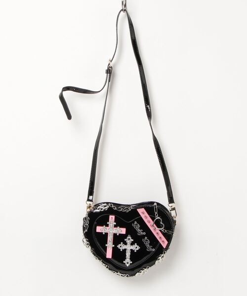 NOVESSEL（ノベセル）の「『NOVESSEL/ノベセル』クロスハートデザインショルダーバッグ【Y】【CN】（ショルダーバッグ・レディース・ブラック・FREE）」の5枚目の写真