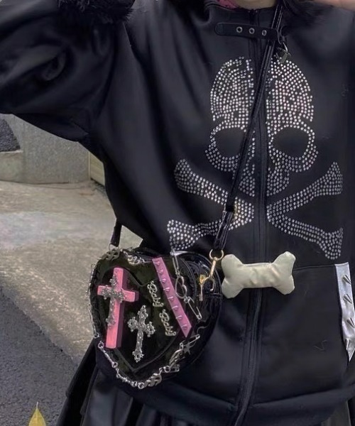 NOVESSEL（ノベセル）の「『NOVESSEL/ノベセル』クロスハートデザインショルダーバッグ【Y】【CN】（ショルダーバッグ・レディース・ブラック・FREE）」の14枚目の写真