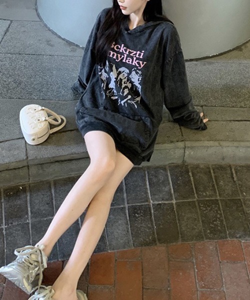 ROOPTOKYO（ループトウキョウ）の「サイドギャザーロングスリーブT（Tシャツ/カットソー・レディース・グレー・FREE）」の9枚目の写真