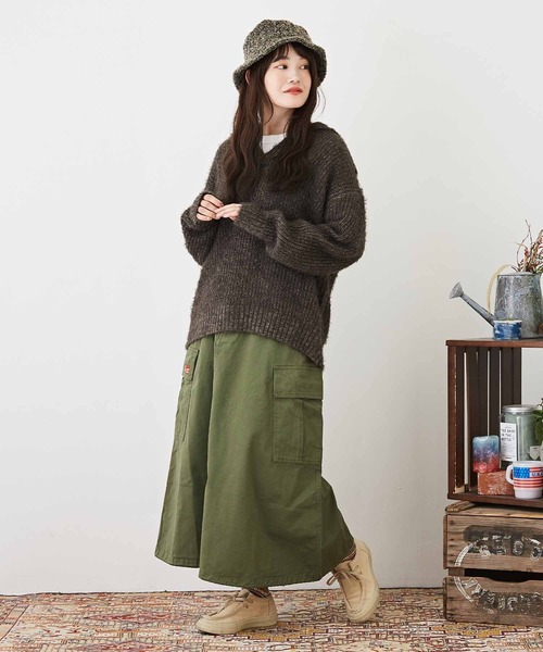 CUBE SUGAR（キューブシュガー）の「シャギーニット襟付スキッパープルオーバー（ニット/セーター・レディース・パープル/イエロー/チャコールグレー/レッド・M）」の5枚目の写真