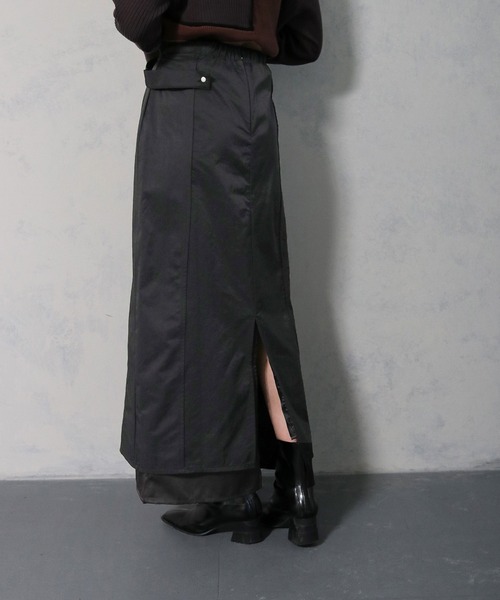 &g'aime(アンジェム)の「【&g'aime】ツイルレイヤードベルトデザインスカート(スカート・レディース・チャコールグレー/ブラック・FREE)」の20枚目の写真