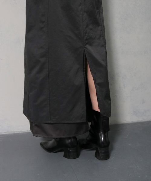 &g'aime(アンジェム)の「【&g'aime】ツイルレイヤードベルトデザインスカート(スカート・レディース・チャコールグレー/ブラック・FREE)」の12枚目の写真