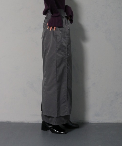 &g'aime(アンジェム)の「【&g'aime】ツイルレイヤードベルトデザインスカート(スカート・レディース・チャコールグレー/ブラック・FREE)」の19枚目の写真