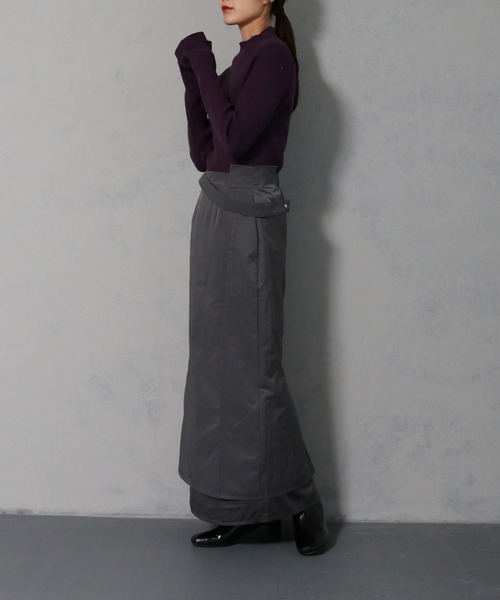 &g'aime(アンジェム)の「【&g'aime】ツイルレイヤードベルトデザインスカート(スカート・レディース・チャコールグレー/ブラック・FREE)」の21枚目の写真