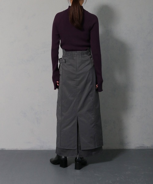 &g'aime(アンジェム)の「【&g'aime】ツイルレイヤードベルトデザインスカート(スカート・レディース・チャコールグレー/ブラック・FREE)」の16枚目の写真