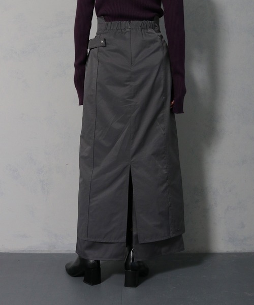 &g'aime(アンジェム)の「【&g'aime】ツイルレイヤードベルトデザインスカート(スカート・レディース・チャコールグレー/ブラック・FREE)」の11枚目の写真