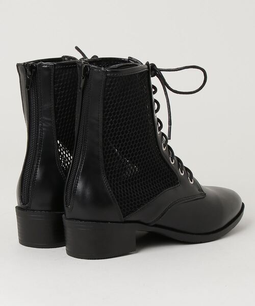 LibertyDoll（リバティードール）の「Liberty doll / レースアップメッシュバックジップブーツ (9120)（サンダル・レディース・ブラック/アイボリー・S/M/LL/L）」の3枚目の写真