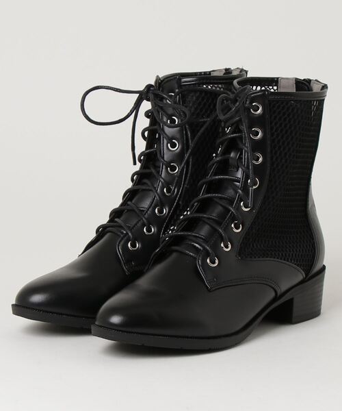 LibertyDoll（リバティードール）の「Liberty doll / レースアップメッシュバックジップブーツ (9120)（サンダル・レディース・ブラック/アイボリー・S/M/LL/L）」の14枚目の写真