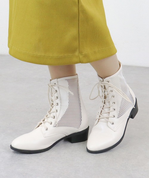 LibertyDoll（リバティードール）の「Liberty doll / レースアップメッシュバックジップブーツ (9120)（サンダル・レディース・ブラック/アイボリー・S/M/LL/L）」の6枚目の写真