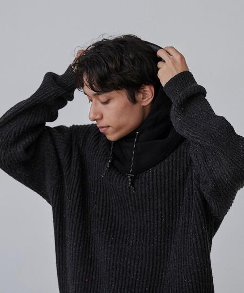 coen（コーエン）の「フリースフーディーバラクラバ（ネックウォーマー/スヌード・メンズ・ブラック/ベージュ/パープル/オフホワイト・FREE）」の5枚目の写真