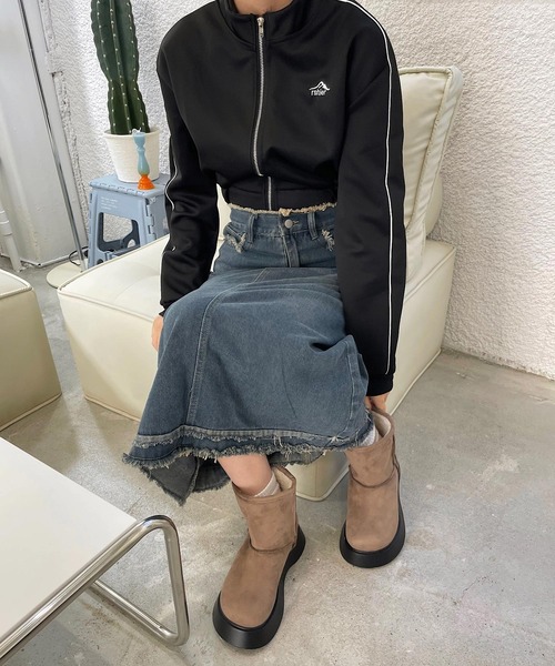 shopnikoniko(ショップニコニコ)の「厚底 ムートンブーツ トラックソール ショートブーツ もこもこ(ブーツ・レディース・ブラック/ベージュ/ブラウン系その他・M/LL/S/L)」の22枚目の写真