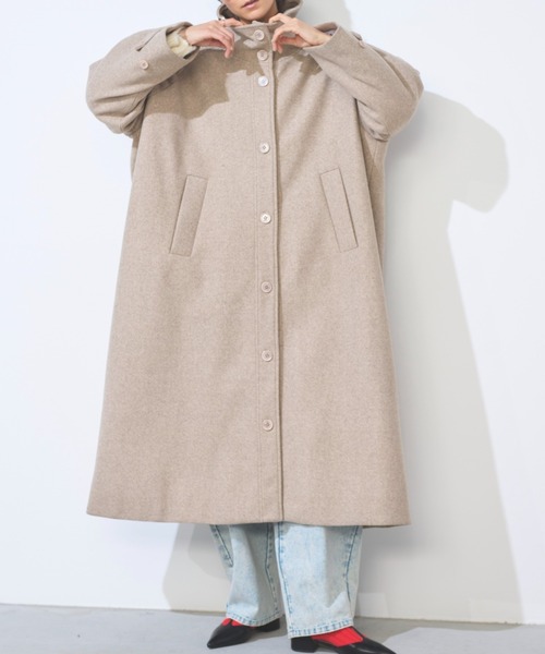 Libra Cue（リブラ キュー）の「ハイネックボリュームロングコート（その他アウター・レディース・ブラック/ベージュ・FREE）」の17枚目の写真
