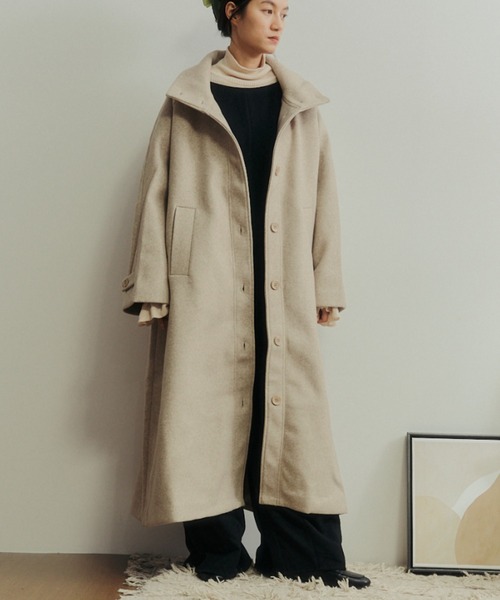 セール】ハイネックボリュームロングコート（その他アウター）｜Libra