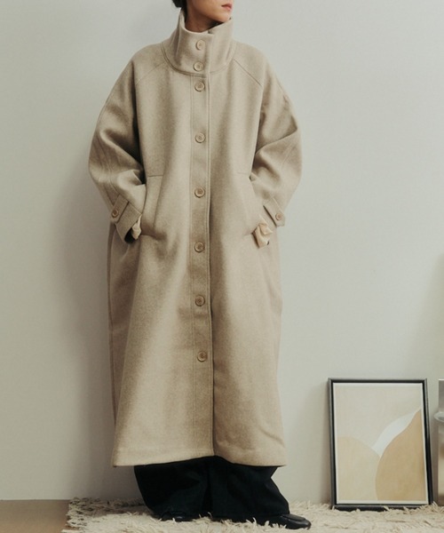 セール】ハイネックボリュームロングコート（その他アウター）｜Libra