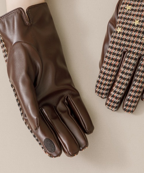 KATHARINE ROSS(キャサリンロス)の「【KATHARINE ROSS】星柄刺繍グローブ(手袋・レディース・ブラック/ブラウン・MEDIUM)」の7枚目の写真