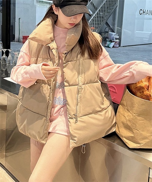 FREE STYLISTS(フリー スタイリスト)の「ダウンベスト(ダウンベスト・レディース・ブラック/カーキ/アイボリー・L/XL/M)」の17枚目の写真