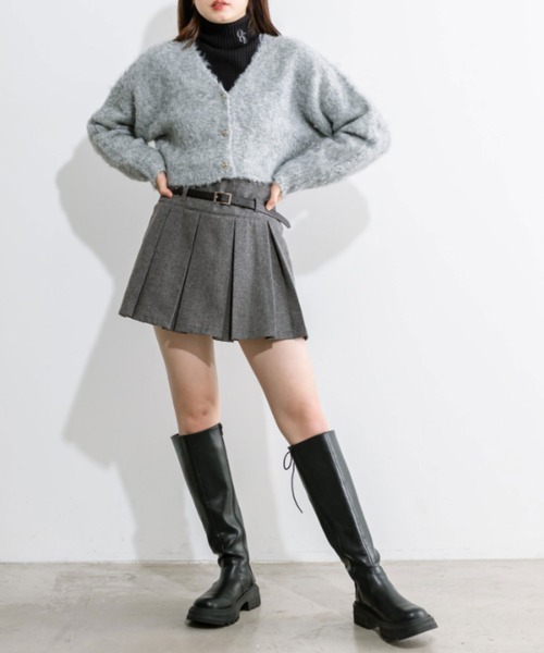 OLIVE des OLIVE（オリーブデオリーブ）の「合皮ベルト付きプリーツ