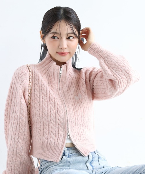 【未使用級♡着用1回】エリザベッタフランキ　ジップアップニットブルゾン　38 one after another NICE CLAUP（ワンアフターアナザーナイスクラップ