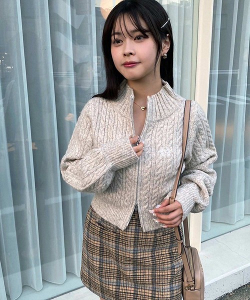 【未使用級♡着用1回】エリザベッタフランキ　ジップアップニットブルゾン　38 one after another NICE CLAUP（ワンアフターアナザーナイスクラップ