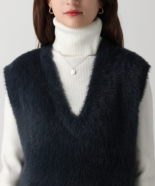 acro（アクロ）の「フェザーヤーンVネックベスト/AC3325（ベスト・レディース・アイボリー/グレー/ブラウン・ﾌﾘ-）」の20枚目の写真