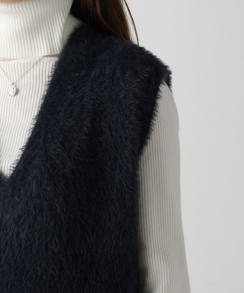 acro（アクロ）の「フェザーヤーンVネックベスト/AC3325（ベスト・レディース・アイボリー/グレー/ブラウン・ﾌﾘ-）」の21枚目の写真