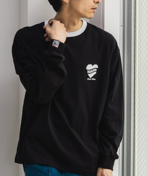 VISION STREET WEAR(ヴィジョンストリートウェア)の「VISION STREET WEAR ハートサガラ刺繍長袖Tシャツ(Tシャツ/カットソー・メンズ・ブラック/ホワイト×ブラック/ホワイト×レッド・L/M/XL)」の8枚目の写真