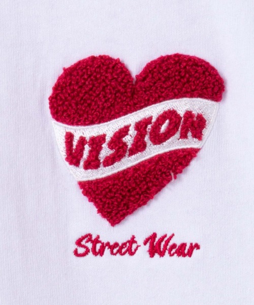 VISION STREET WEAR(ヴィジョンストリートウェア)の「VISION STREET WEAR ハートサガラ刺繍長袖Tシャツ(Tシャツ/カットソー・メンズ・ブラック/ホワイト×ブラック/ホワイト×レッド・L/M/XL)」の10枚目の写真